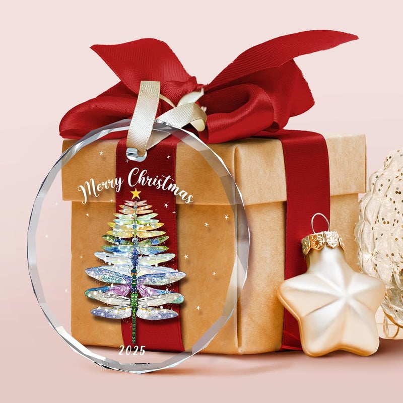 TEEBIM Dragonfly Ornament - Dragonfly Gifts for Women, Lovers - Dragonflies Christmas Ornament 2025 - Glass Dragonflies Ornaments for Christmas Tree - Image 3